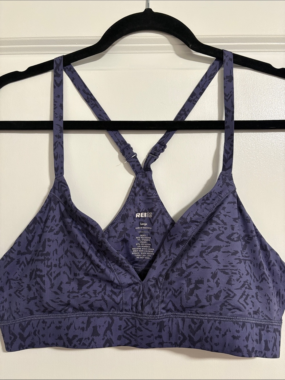 REI Purple Patterned Sports Bralette